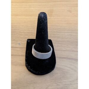 NEW JUDE STAINLESS STEEL SILVER-TONED WIRE MESH RING BAND SIZE 12